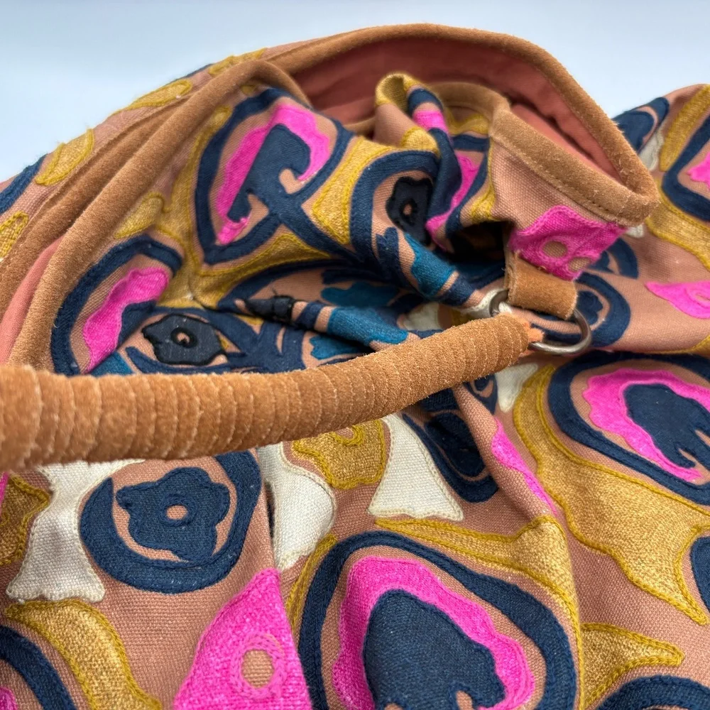 Free People Hypnotized Boho Slouchy Hobo Tote- Jewel Tone EUC - Picture 8 of 13